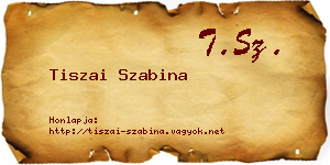 Tiszai Szabina névjegykártya